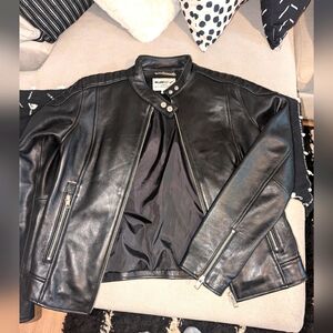 Black Leather Moto Jacket